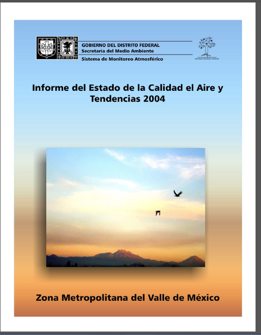 Portada de Informe del estado de la calidad el aire y tendencias 2004